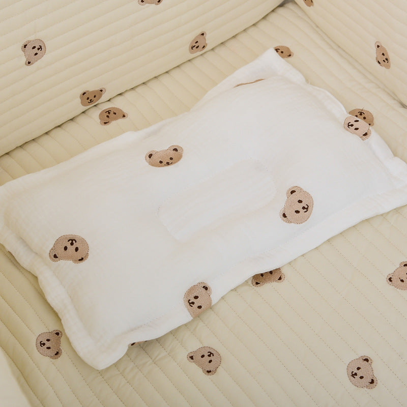 All Cotton Embroidered All-weather Baby Pillow