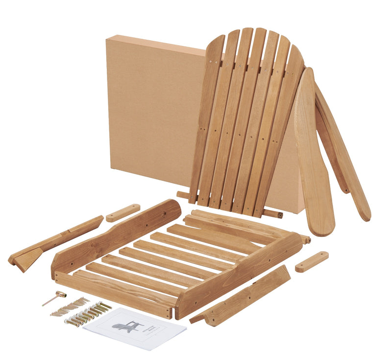 Wooden Outdoor Folding Adirondack Chair Set Of 2 For Garden, Lawn, Patio